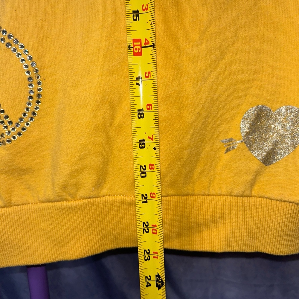 Y2K Victoria’s Secret Pink Yellow Bling Jacket Full Zip Hoodie Sweatshirt  M - Picture 5 of 7